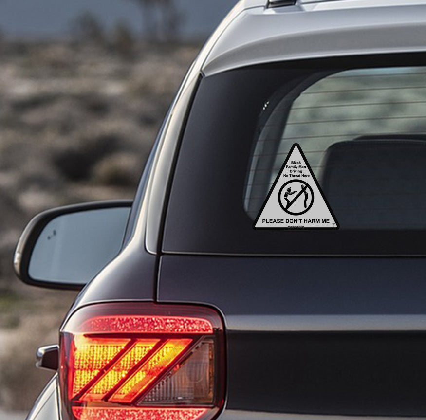 Black Family Man Driving Decal