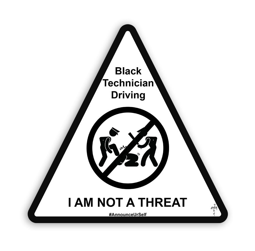 Black Technician Driving Decal